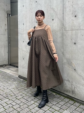 「coca（coca）（コカ）のアイテム（ワンピース/ドレス）」を使った、UKIさん（レディース・155cm）の秋コーディネート