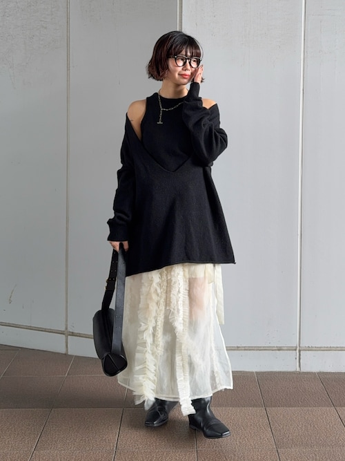 【新品】<11/16まで>メゾンスペシャル シアーフリルスカート Sheer Ruffle Skirt/シアーフリルスカート【MAISON SPECIAL/メゾン