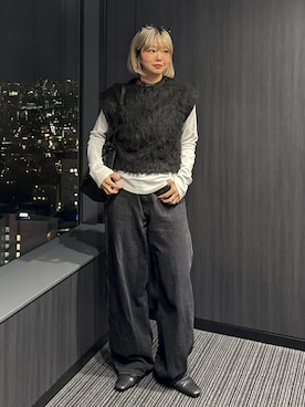 「miu miu（ミュウミュウ）のアイテム」を使った、UKIさん（レディース・155cm）の秋コーディネート