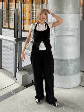 「FUULLY STUDIO（フーリィーステューディオ）のアイテム」を使った、UKIさん（レディース・155cm）の夏コーディネート