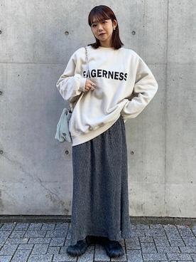 「reca（レカ）のアイテム（スウェット）」を使った、UKIさん（レディース・155cm）の冬コーディネート