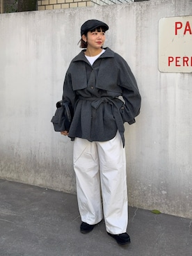 「アイテム（トレンチコート）」を使った、UKIさん（レディース・155cm）の秋コーディネート