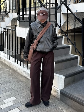 「OLEND（オレンド）のアイテム」を使った、UKIさん（レディース・155cm）の冬コーディネート