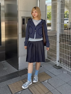 「MUHET（ミュエータ）のアイテム」を使った、UKIさん（レディース・155cm）の春コーディネート