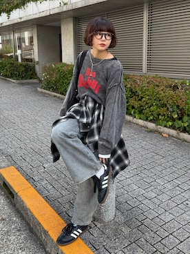 「アイテム（シューズ）」を使った、UKIさん（レディース・155cm）の秋コーディネート