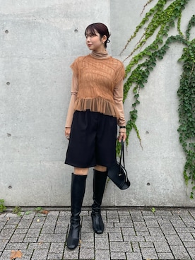 「SEEK（シーク）のアイテム」を使った、UKIさん（レディース・155cm）の秋コーディネート