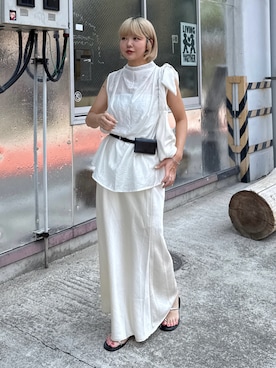 「 hellam（へラム）のアイテム」を使った、UKIさん（レディース・155cm）の夏コーディネート