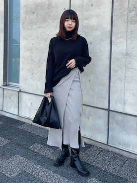 「LAROUTE（ラルート）のアイテム」を使った、UKIさん（レディース・155cm）の冬コーディネート