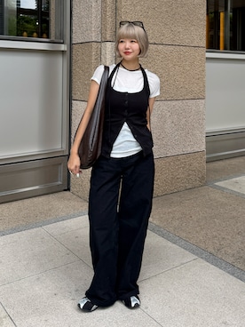 「FUULLY STUDIO（フーリィーステューディオ）のアイテム」を使った、UKIさん（レディース・155cm）の夏コーディネート