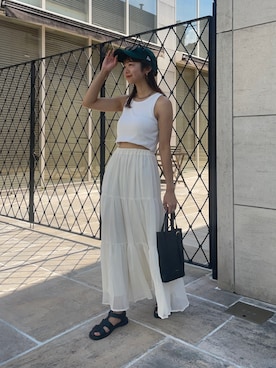 「Hender Scheme（エンダースキーマ）のアイテム」を使った、UKIさん（レディース・155cm）の夏コーディネート