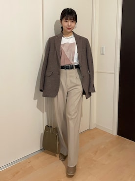 「Hender Scheme（エンダースキーマ）のアイテム」を使った、UKIさん（レディース・155cm）の冬コーディネート