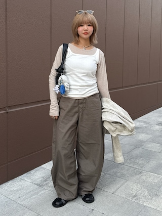 「feepur(フェピュール)のフロントホールシアーセットロンTee(Tシャツ/カットソー)」を使った、UKIさん(レディース・155cm)の春コーディネート