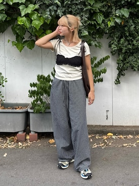 「アイテム（その他パンツ）」を使った、UKIさん（レディース・155cm）の夏コーディネート