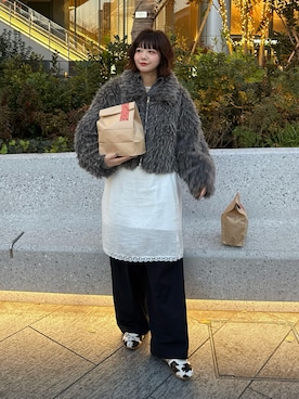 「アイテム（ブルゾン）」を使った、UKIさん（レディース・155cm）の冬コーディネート