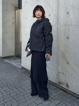 「アイテム（スラックス）」を使った、UKIさん（レディース・155cm）の秋コーディネート