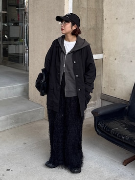 「アイテム（帽子）」を使った、UKIさん（レディース・155cm）の秋コーディネート