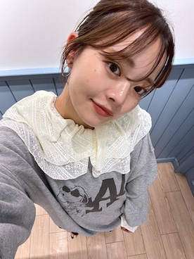 「アイテム（スウェット、シルバー系）」を使った、サクラさん（レディース・160cm）の夏コーディネート