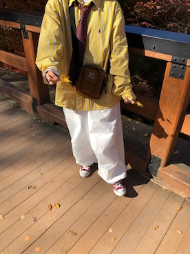 「SPINNS（スピンズ）のアイテム（ネクタイ）」を使った、もさん（レディース・156cm）の秋コーディネート