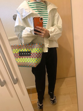 「Samansa Mos2（サマンサ モスモス）のマウンテンパーカー（マウンテンパーカー、ホワイト系）」を使った、H2Oさん（レディース・153cm）の春コーディネート