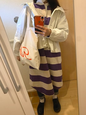 「Samansa Mos2（サマンサ モスモス）のマウンテンパーカー（マウンテンパーカー、ホワイト系）」を使った、H2Oさん（レディース・153cm）の春コーディネート