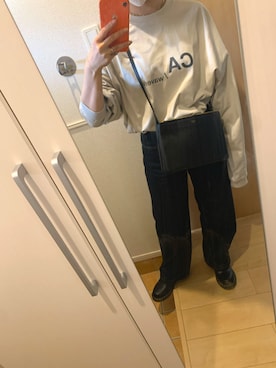 「CANAL JEAN（キャナルジーン）のアイテム（Tシャツ/カットソー、ホワイト系）」を使った、H2Oさん（レディース・153cm）の秋コーディネート