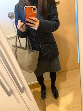 「LAVENHAM（ラベンハム）のアイテム（ジャケット/アウター、ブラック系）」を使った、H2Oさん（レディース・153cm）の春コーディネート