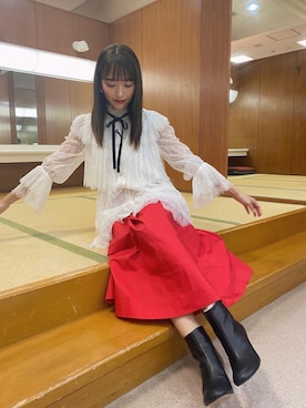 「Alice and Olivia（アリスオリヴィア）のアイテム」を使った、近藤千尋さん（レディース・160cm）の冬コーディネート