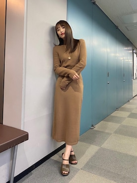 「FENDI（フェンディ）のアイテム（トップス）」を使った、近藤千尋さん（レディース・160cm）の冬コーディネート