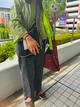 「アイテム（エコバッグ/サブバッグ）」を使った、kaaiさん（レディース・153cm）の秋コーディネート