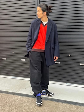 「URU（ウル）のアイテム（テーラードジャケット）」を使った、shibataniさん（メンズ・180cm）の秋コーディネート