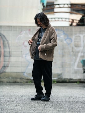 「クラークス」｜「アイテム（その他アウター）」を使った、shibataniさん（メンズ・180cm）の冬コーディネート