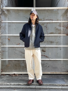 「パラブーツ」｜「アイテム（ブルゾン）」を使った、shibataniさん（メンズ・180cm）の冬コーディネート
