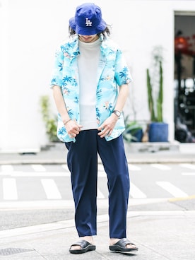 「Quiksilver（クイックシルバー）のアイテム（トップス）」を使った、shibataniさん（メンズ・180cm）の夏コーディネート