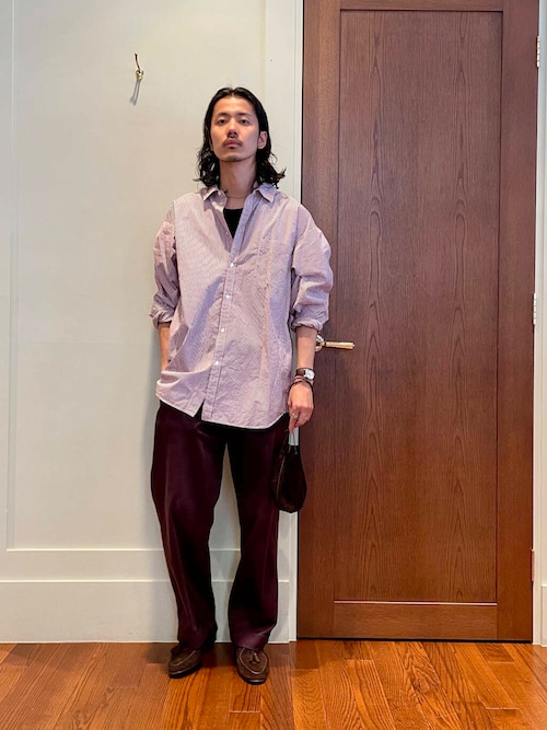 ATON GIZA STRIPE WASHED SHIRTS（シャツ/ブラウス）｜ATON（エイトン