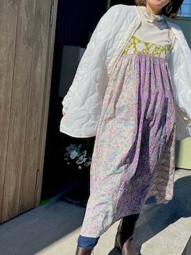 「BEAMS（ビームス）のアイテム（ピアス（両耳用））」を使った、ma_a©︎coさん（レディース・167cm）の冬コーディネート