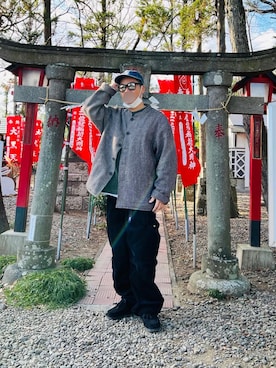 「アイテム（モカシン/デッキシューズ）」を使った、KYO---TAさん（メンズ・176cm）の冬コーディネート