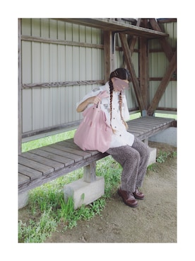 「刺繍シャツ」｜「アイテム（オールインワン・サロペット）」を使った、Yotchさん（レディース・163cm）の夏コーディネート