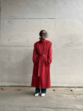 「アイテム（トレンチコート）」を使った、Yotchさん（レディース・163cm）の秋コーディネート