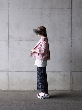 「古着女子」｜「アイテム（ブルゾン）」を使った、Yotchさん（レディース・163cm）の春コーディネート