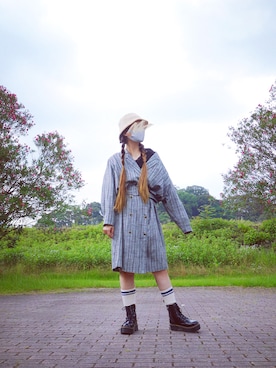 「コートワンピ」｜Yotchさん（レディース・163cm）の夏コーディネート