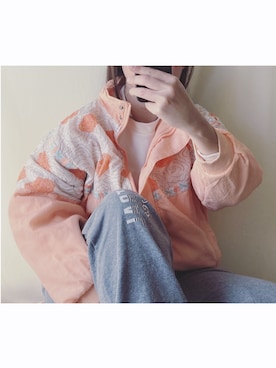 「古着女子」｜「アイテム（ブルゾン）」を使った、Yotchさん（レディース・163cm）の冬コーディネート