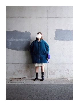 「古着女子」｜「アイテム（その他アウター）」を使った、Yotchさん（レディース・163cm）の秋コーディネート