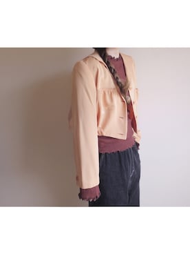 「古着女子」｜「アイテム（ブルゾン）」を使った、Yotchさん（レディース・163cm）の春コーディネート