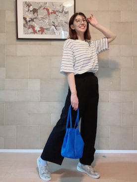 「アイテム（イヤーカフ、イエロー系）」を使った、ariminakoさん（レディース・164cm）の夏コーディネート
