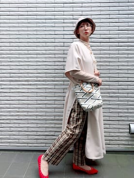 「Doux archives（ドゥアルシーヴ）のアイテム（その他アウター）」を使った、ariminakoさん（レディース・164cm）の秋コーディネート