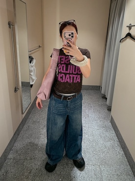 「デニムコーデ」｜「CONVERSE（コンバース）のアイテム」を使った、HARUYOさん（レディース・157cm）の夏コーディネート