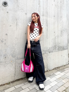 「TAOのアイテム（Tシャツ/カットソー、ホワイト系）」を使った、HARUYOさん（レディース・157cm）の夏コーディネート