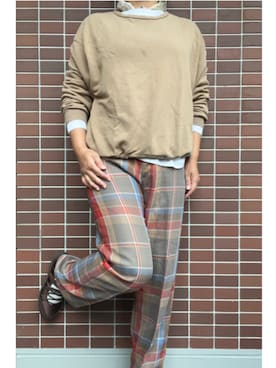 「アイテム（バンダナ/スカーフ）」を使った、猫山さん（レディース・161cm）の秋コーディネート