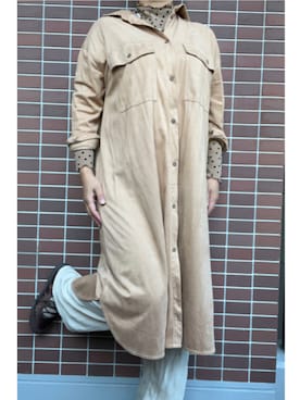 「アイテム（ワンピース）」を使った、猫山さん（レディース・161cm・40代）の秋コーディネート