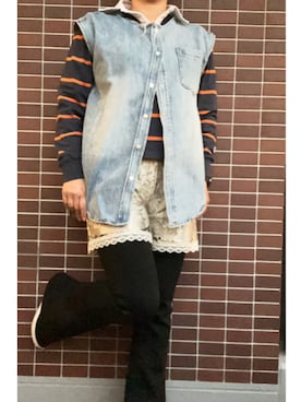 「アイテム（レギンス/スパッツ）」を使った、猫山さん（レディース・161cm）の冬コーディネート